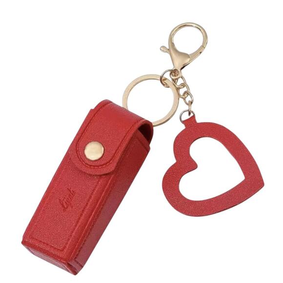 Leather Lipstick Keychain Holder | Travel Lip Balm Case | Compact Stylish | Pink - Picture 10 of 15